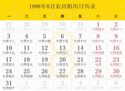 1998年1月20日|1998年1月日历表